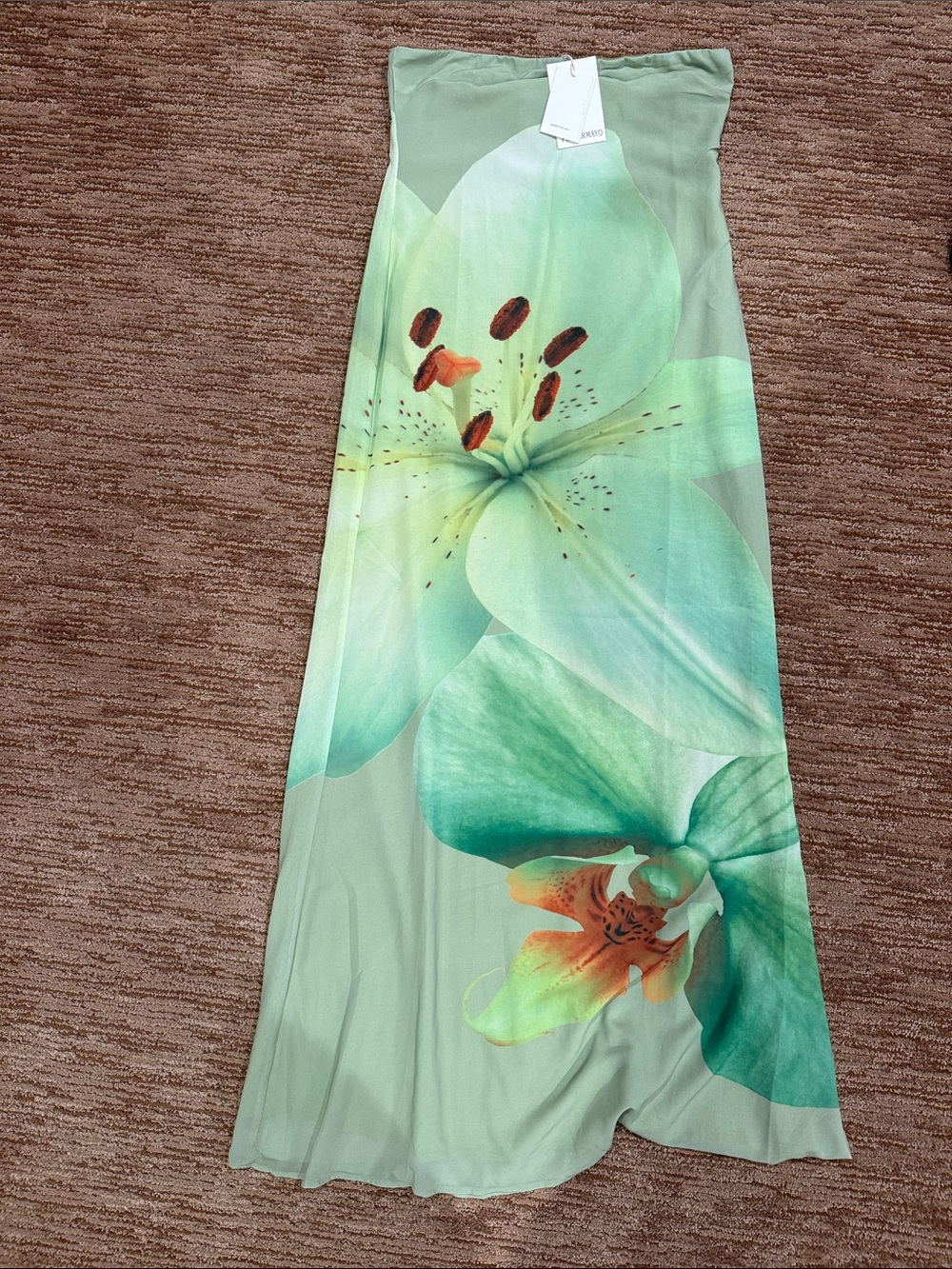 Peppa Pig Mint Green Floral Maxi Dress with Orange Accent